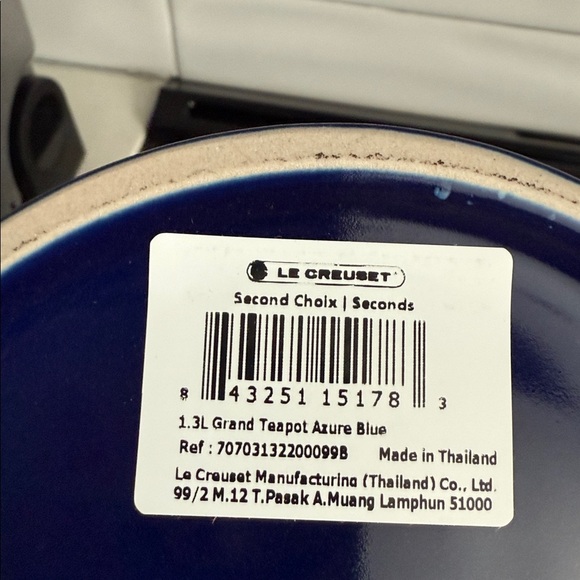 NWT Le Creuset 1.3 L Grand Teapot Azure Blue - Picture 5 of 6